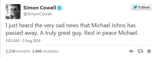 Σοκαρισμένος ο Simon Cowell για τον θάνατο του παίκτη του American Idol Σοκαρισμένος ο Simon Cowell για τον θάνατο του παίκτη του American Idol
